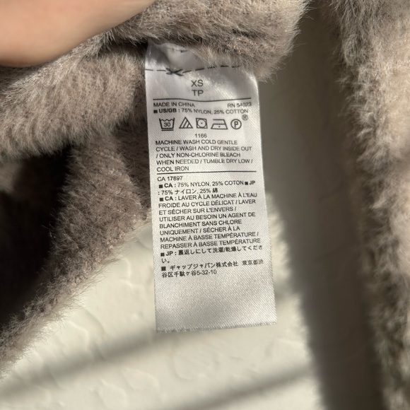 Banana Republic Grey V-Neck Eyelash Wrap Sweater - Picture 3 of 5